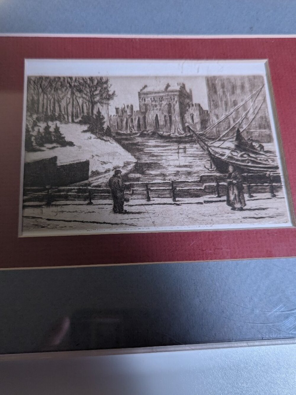 “Before the City Wall” by Franz Edmund Weirotter Etching Matted Framed Print